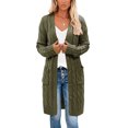 thumbnail image 1 of FOCUSNORM Women Juniors Cardigan, Solid Color Long Sleeve Sweater Coat with Pockets, 1 of 5