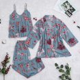 thumbnail image 2 of Fgnfyis Ensemble de Détente pour Femmes 3 Pcs à Manches Longues avec Shorts et Bretelles Pyjama Ensembles de Pyjama pour Femmes Bleu m, 2 of 9