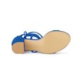 thumbnail image 3 of BLISSFUL STEP Women's Open Toe Lace up Sandals Mid Block Heels Sandals Royal Blue 7, 3 of 8
