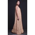 thumbnail image 3 of Bimba Robe de Nuit Rose Saumon2 à Feuilles Florales et Bégonias pour Femmes, Nuisette Imprimée à Bretelles Spaghetti, Robe Maxi, Vêtement de Nuit, Très Grand, 3 of 5
