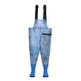 thumbnail image 3 of WEIYLL Baby Girls Bodysuits Ruffled Fly Short Sleeve Overalls Summer Solid Color Square Neckline Sky Blue Toddler Overalls for 18-24 Months, 3 of 8