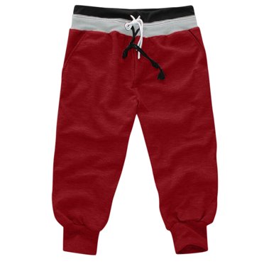 XZNGL Men Summer Fashion Pathwork Casual Tether Elastic Design Short Sweatpants