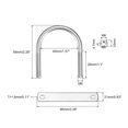 thumbnail image 2 of Unique Bargains Round U-Bolts 3 Sets 40mm Inner Width 58mm Length M6 with Nuts and Plates, 2 of 5