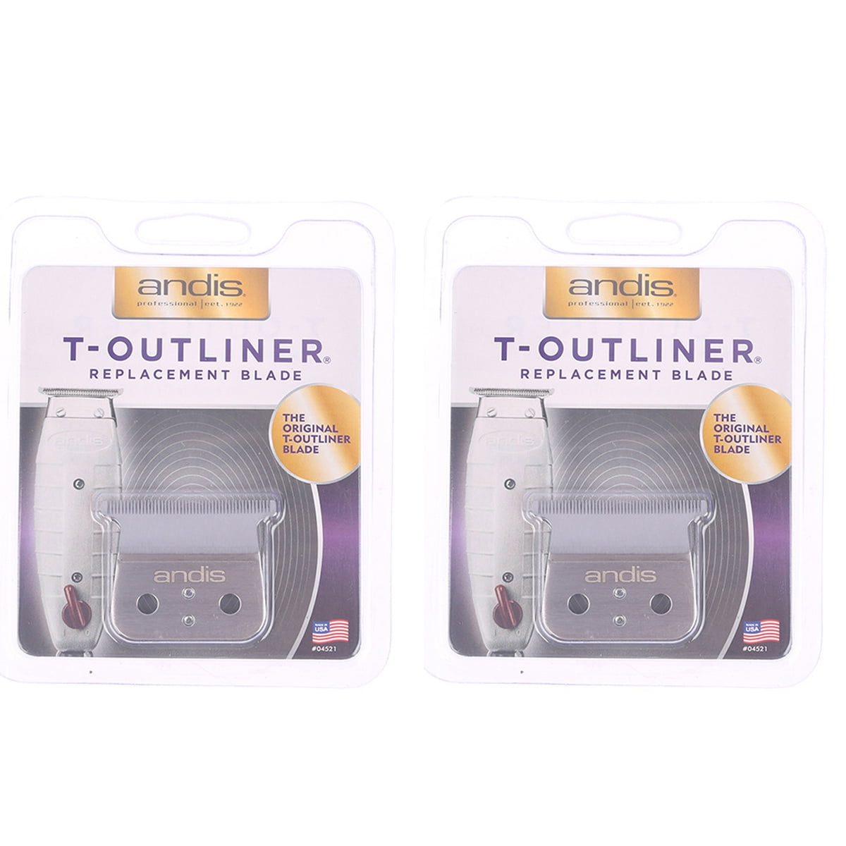 ANDIS T-OUTLINER 替刃 04521 2個セット 2 Pack Andis #04521 Close-Cutting T-Blade Replacement Shaver for T