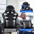 thumbnail image 4 of BestOffice Ergonomic Office Chair, High-Back White, Lumbar Support PC PU Task Ergonomic Executive Swivel for Back Pain Women, Men, 4 of 7
