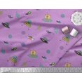 thumbnail image 2 of Soimoi Georgette Viscose Fabric Planet,Animal & Spaceship Cartoon Print Sewing Fabric Yard 42 Inch Wide, 2 of 3