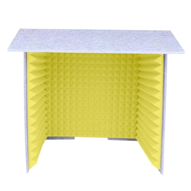 braveheart Soundproof Booth Studio Sound Recording Foam Panels Desktop Soundproof Cover Gray Yellow 60x60cm