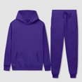 thumbnail image 4 of Weiqiqre Sweats for Men Sets Solid Color Loose Fit Basic Pullover Hoodies Sweatshirt Sport Jogging Suits, 4 of 7
