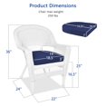thumbnail image 4 of Jeco Chaise en Osier Osier / Rotin Blanche avec Coussin Bleu (Ensemble de 2), 4 of 9