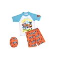 thumbnail image 2 of Boy's Cartoon Car Pattern Swimsuit, Short Sleeve T-shirt & Swim Trunks & Swim Cap Set, Quick Dry Summer Holiday Surfing Swimwear, 2 of 5