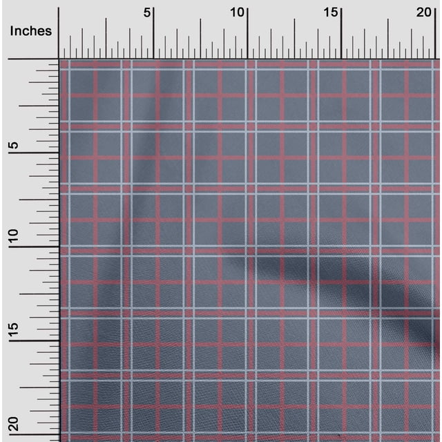 oneOone Viscose Chiffon Fabric Tartan Check Print Sewing Fabric BTY 42 Inch Wide