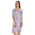 thumbnail image 4 of Moomaya Robe Midi en Jersey de Coton Imprimé pour Femmes, Col en V, Été, Manches Courtes, Longueur Genou, 4 of 4