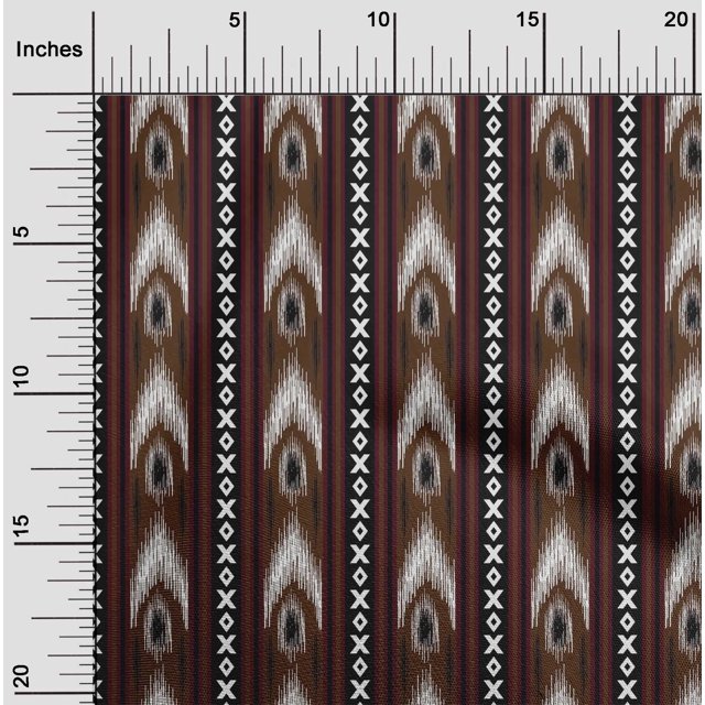 oneOone Viscose Chiffon Fabric Stripe & Geometric Ikat Printed Craft Fabric BTY 42 Inch Wide