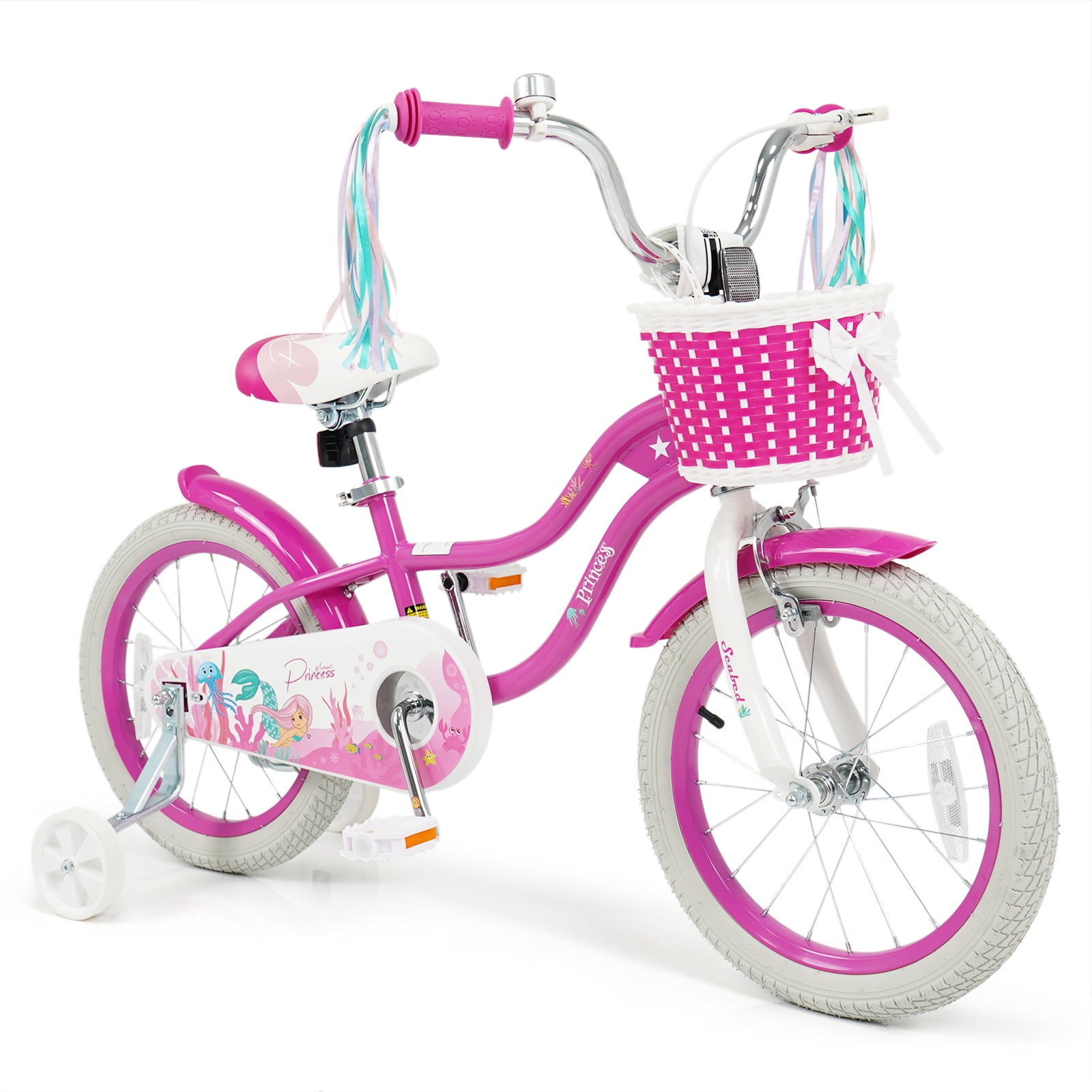 Gymax 16'' Kids Bike w/Training Wheels Hand Coaster Brakes Adjustable Seat Handlebar