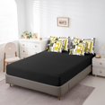 thumbnail image 4 of YST Abstract Geometry 7 Piece Bed In A Bag Geometric Square Striped Bedding Set Black White Yellow Grey Comforter Set For Kids Adults,Modern Simple Bedding Comforter Set Full Size, 4 of 5
