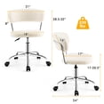thumbnail image 2 of Gymax Computer Desk Chair Adjustable Sherpa Office Chair Swivel Vanity Chair White, 2 of 10