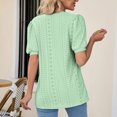 thumbnail image 4 of RKSTN Womens Tops Fashion Mesh Breathable Short Sleeve V-Neck Blouse Tops Comfortable Temperament Solid Color Tops, 4 of 4