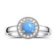thumbnail image 4 of RYLOS Halo Designer Matching Set Sterling Silver: Ring, Earring & Pendant Necklace. Gemstone & Diamonds, 4MM Turquoise December Birthstone; Size 10, 4 of 9