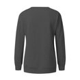 thumbnail image 5 of Chandails de Compression à Manches Longues pour Femmes Col Ras du Cou Unis Plus Chandail Surdimensionné Coupe Ample Pulls Tendance Hauts Légers pour Femmes Grande Taille Gris m, 5 of 5