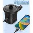 thumbnail image 4 of Dr.meter Portable Electric Air Mattress Pump, Rechargeable 4000mAh Battery Air Pump - Quick-Fill Air Inflator Deflator for Outdoor Camping Inflatable Bed Pool Boat Float Raft Swimming Rings Snow Tube, 4 of 7