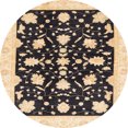 thumbnail image 1 of Ahgly Company Tapis d'Intérieur Ronds Abstraits Brun Or de Style Oriental, 4 Pieds Rond, 1 of 6
