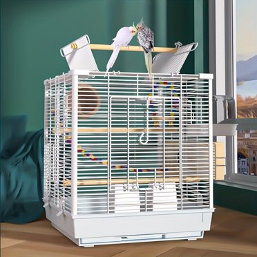 1pc Luxury Square Bird Cage, Thickened Standing Bird Cage, Parrot Breeding Cage