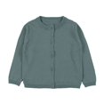 thumbnail image 4 of Fall Saving! HVOBTTY Girls Long Sleeve Open Front Cardigan, Girls Crewneck Cardigan Solid Long Sleeve Button Sweater Uniform Sweaters for Little Girls Blue, 3 Years, 4 of 5