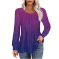 thumbnail image 2 of RXIRUCGD T-Shirts à Manches Longues Dégradés pour Femmes, Décontractés, Mode, Amples, Plissés, Col Rond, Violet, Taille : 2TG, 2 of 5