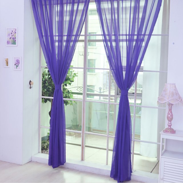 Clearance!Ymkly Home Decor,1 PCS Pure Color Tulle Door Window Curtain Drape Panel Sheer Scarf Valances,Shower Curtain