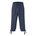 thumbnail image 1 of Mens Leisure Solid Color And Five Point Pocket Button Zipper Lace Up Shorts Pants, 1 of 2