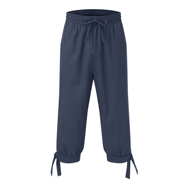 Mens Leisure Solid Color And Five Point Pocket Button Zipper Lace Up Shorts Pants