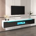 thumbnail image 4 of Deiokin 71" High-Gloss TV Stand with LED Lights, Modern Media Console with Hollow Doors, 16-Color RGB Lighting, 4 of 9