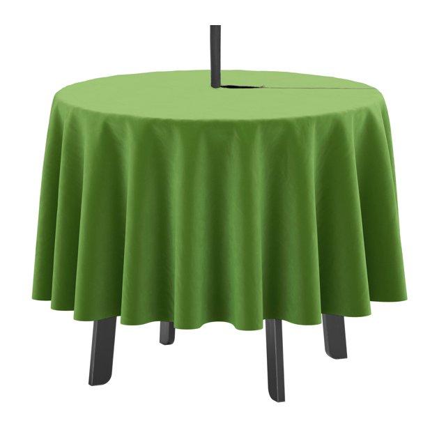 Vargottam Indoor/Outdoor Round Tablecloth 58 Inch Round Tablecloth with Umbrella , Waterproof Zippered Patio Table Cloths, Spring/Summer Table Covers for Circular Table/BBQs/Picnic-Pear Green