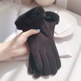 thumbnail image 1 of Gants Chauds pour Femmes Automne et Hiver Mode Simple Couleur Unie, 1 of 3