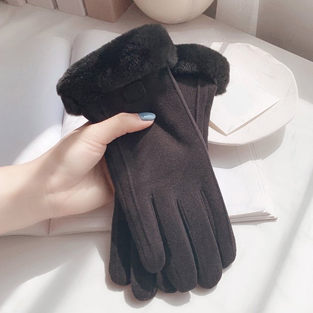 Gants Chauds pour Femmes Automne et Hiver Mode Simple Couleur Unie