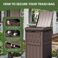 thumbnail image 4 of Dextrus 31 Gallon Package Delivery Box, Resin Outdoor Parcel Drop Box with Lift-Out Bag, Drip Tray and Reminder Sign, Secure Porch Package Storage Container for Curbside Patio Yard, Dark Brown, 4 of 9