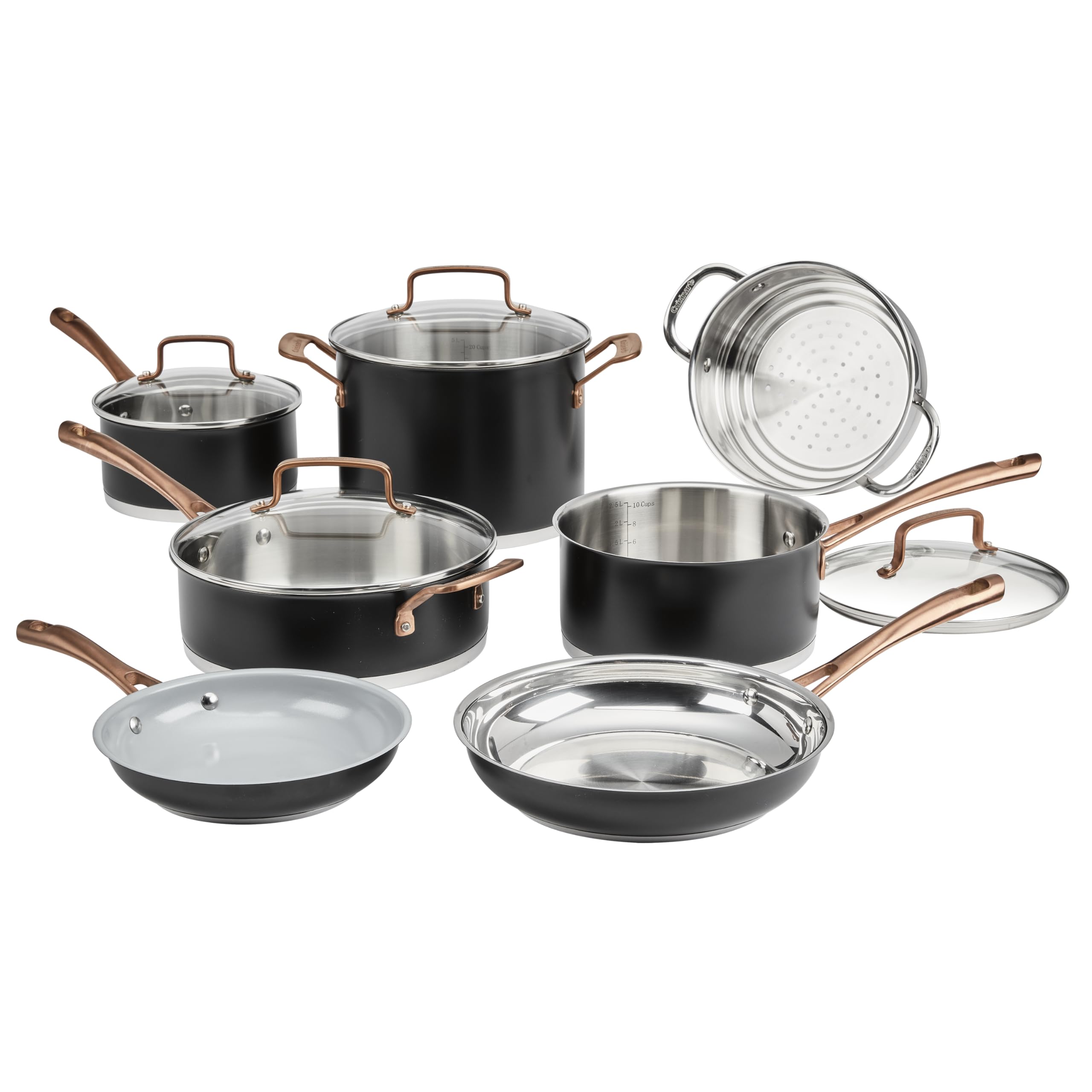 Cuisinart 11-Piece Matte Black Elegance Cookware Set MBK89-11