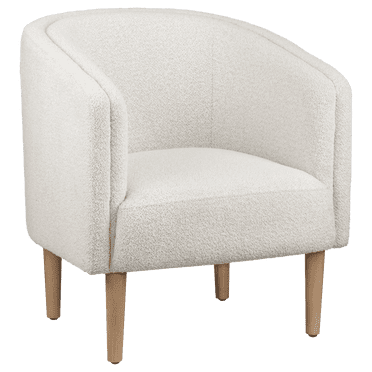Bouclair Oatmeal Fabric and Wood Accent Chair