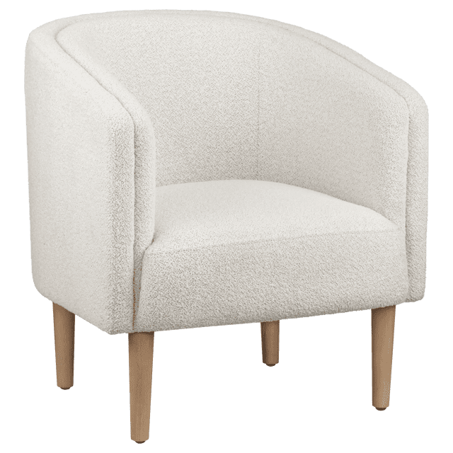 Bouclair Oatmeal Fabric and Wood Accent Chair