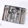 thumbnail image 1 of EGNMCR Closet Organizers and Storage, Expandable Kitchen Drawer Knife And Fork Organizer Silverware Cutlery Storage Tray Compartmentalized Cutlery Caddy PP Expandable Compartment Box, 1 of 6