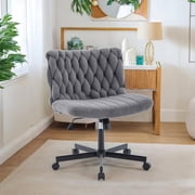 Ergonomic Extra Wide Office Chair with Cross-Back Design, Adjustable Height & 360° Swivel Casters, Modern Comfortable Desk Chair for Home Office, 300 LBS Capacity