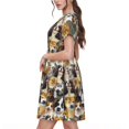 thumbnail image 2 of Wukai Robe à Manches Courtes Imprimé Chien Mignon pour Femmes, Robe Décontractée Confortable, Mélange Spandex Doux, Tenue Élégante pour l'Été, 2 of 6