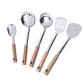 thumbnail image 1 of Superior Stainless Steel Kitchen Utensil Set 5 Piece Heavy Duty Cooking Tools Including Spatula Turner Soup Spoon And Strainer Heatresistant Built To Last, 1 of 8