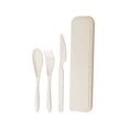 thumbnail image 2 of Reusable Utensil Set, Wheat Straw Cutlery, Portable Travel Case, Outdoor Dining Essentials, Camping Picnic Gear, Eco-Friendly Kitchenware, 2 of 6