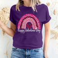 thumbnail image 1 of Meichang Hauts pour Femmes Chemise Tendance de la Saint-Valentin Hauts Mignons Imprimé Cœur Hauts de Vacances Manches Courtes Col Rond Décontracté Chandail Blouses, 1 of 5