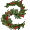 thumbnail image 2 of Dvkptbk Guirlande de Noël Artificielle de 5 Pieds avec Baies Rouges Toucher Réaliste Hiver Garlands Guirlande de Verdure Artificielle Verte pour Table, Manteau de Cheminée, Mur, Intérieur, Extérieur, 2 of 6