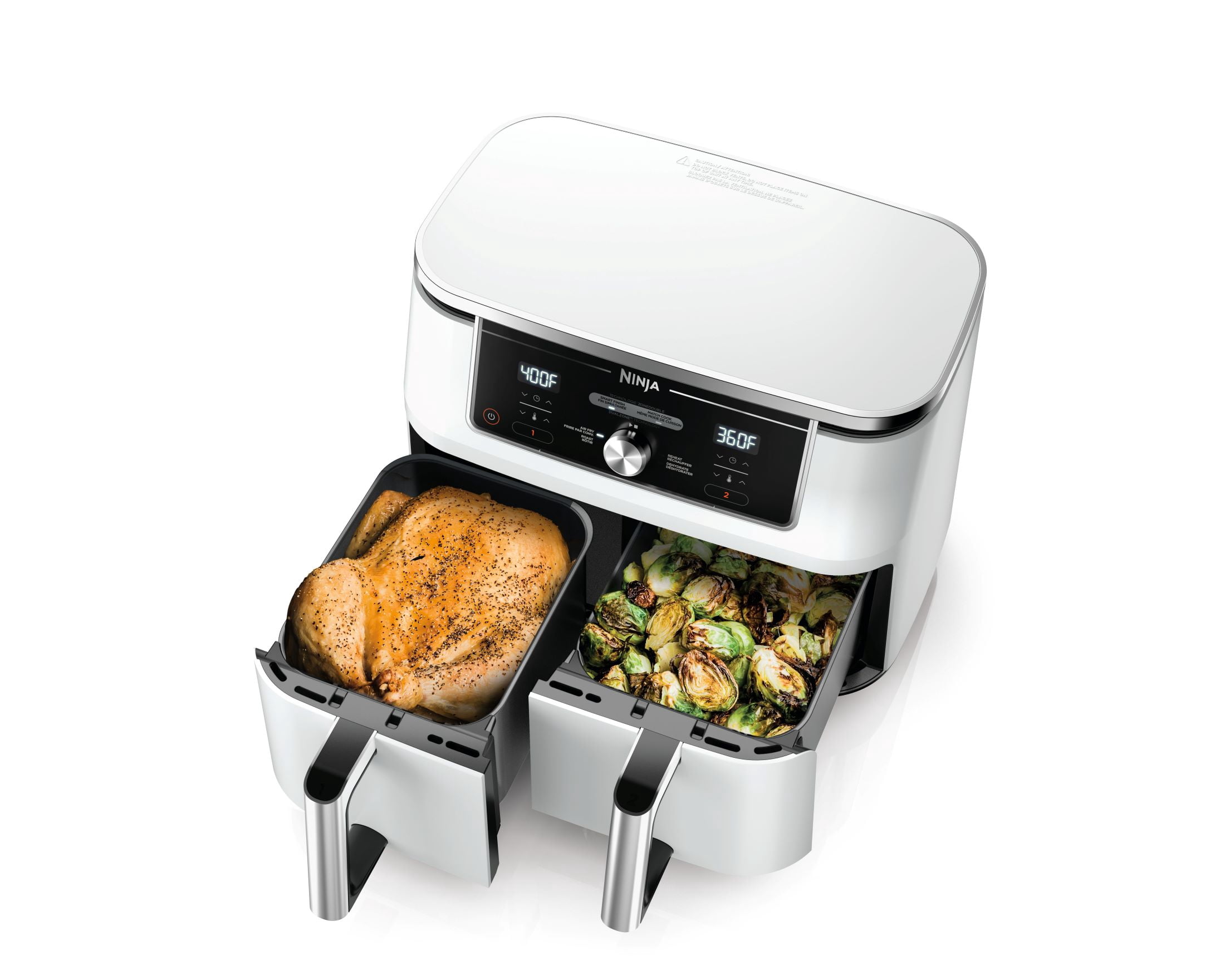 Friteuse à air TG 4-en-1 de 10 Qt (9,4 l) à 2 paniers Ninja Foodi dotée de la technologie Dual Zone, Blanc, DZ300CWH