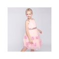 thumbnail image 4 of Robe Fille Fleur Rose Blush Feuille d'Érable Brodée Robe Dos Nu 10 Ans, 4 of 9