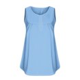 thumbnail image 4 of Dealovy Plus Size Tank Tops for Women Casual Sleeveless Scoop Neck Buttons Ruched Solid Color Loose Flowy Tees, 4 of 5