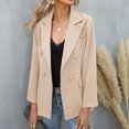 thumbnail image 2 of Pompotops Blazer à Manches Longues pour Femmes, Couleur Unie, Mode, Col à Revers, Petit, Liquidation, 2 of 5